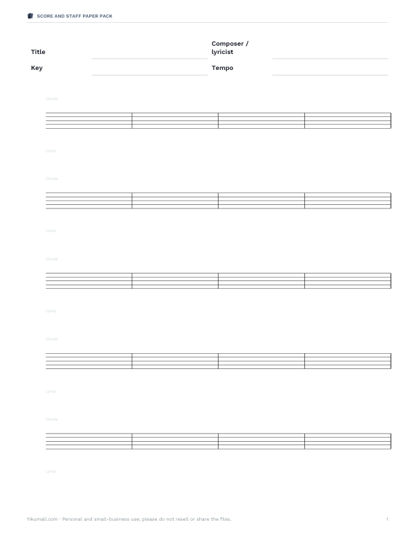 Preview of Printable Lead Sheet